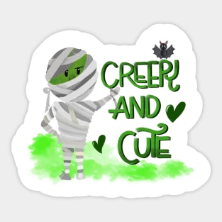 creepy and cute mummy design Sticker